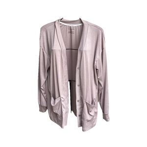 Live2Lounge Women’s Large Cardigan Sweater Soft Cozy lightly Ribbed Neutral